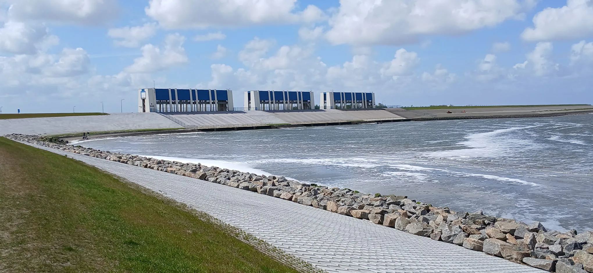 The R.J. Clevering sluices between Lake Lauwersmeer and the Wadden Sea